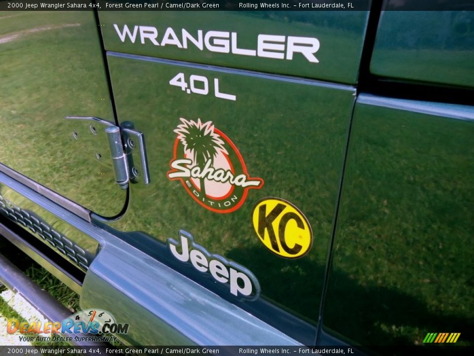 2000 Jeep Wrangler Sahara 4x4 Forest Green Pearl / Camel/Dark Green Photo #8