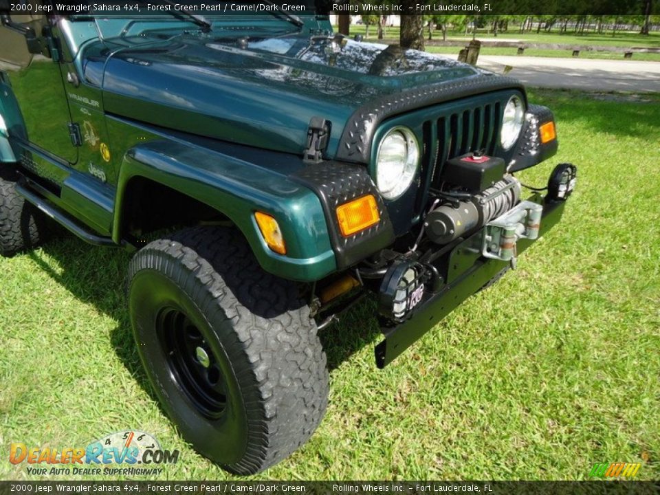 2000 Jeep Wrangler Sahara 4x4 Forest Green Pearl / Camel/Dark Green Photo #11