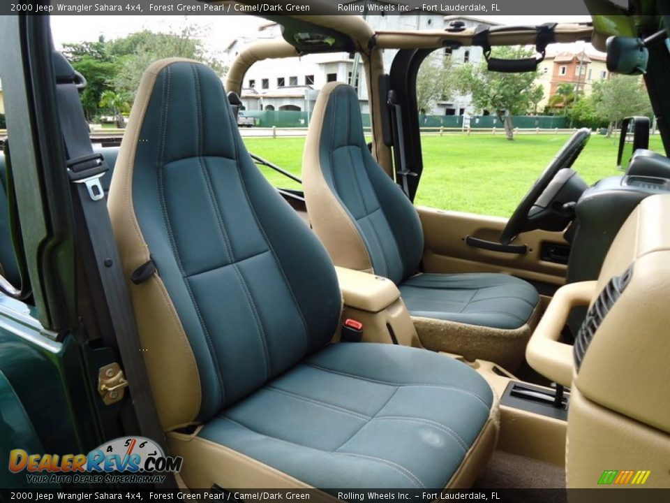 2000 Jeep Wrangler Sahara 4x4 Forest Green Pearl / Camel/Dark Green Photo #12