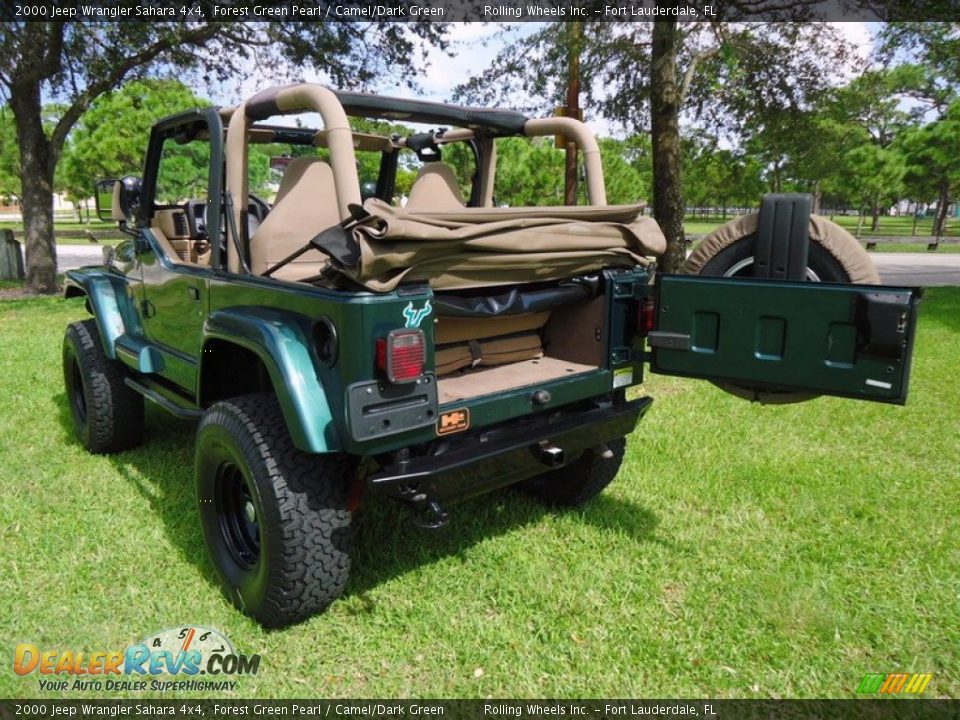 2000 Jeep Wrangler Sahara 4x4 Forest Green Pearl / Camel/Dark Green Photo #13
