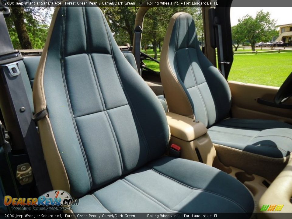 2000 Jeep Wrangler Sahara 4x4 Forest Green Pearl / Camel/Dark Green Photo #17