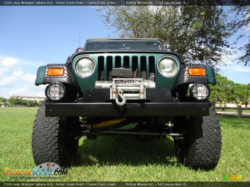 2000 Jeep Wrangler Sahara 4x4 Forest Green Pearl / Camel/Dark Green Photo #19