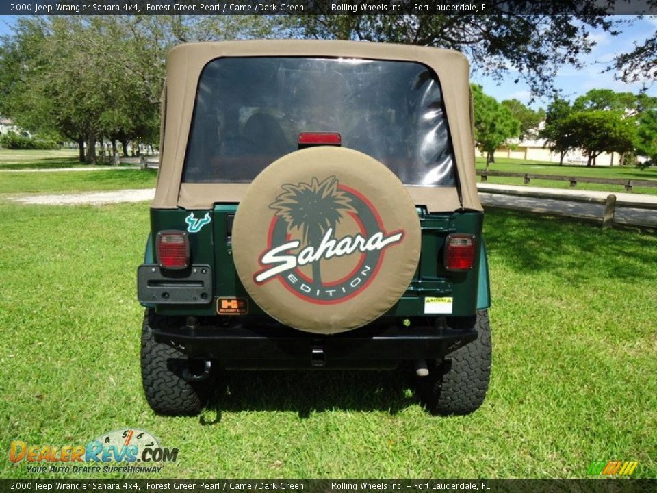 2000 Jeep Wrangler Sahara 4x4 Forest Green Pearl / Camel/Dark Green Photo #23