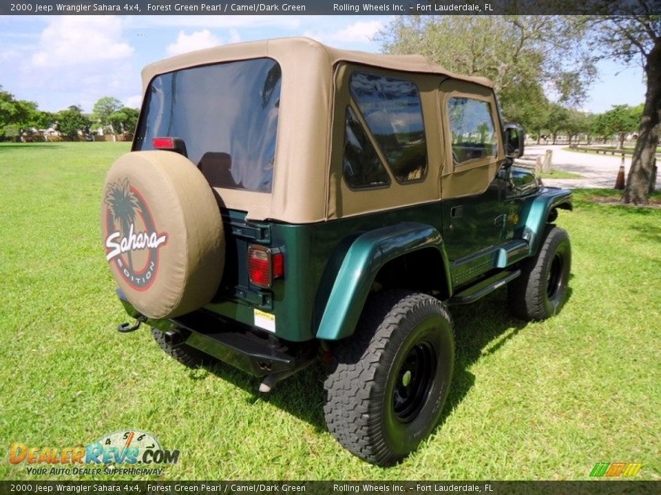 2000 Jeep Wrangler Sahara 4x4 Forest Green Pearl / Camel/Dark Green Photo #24