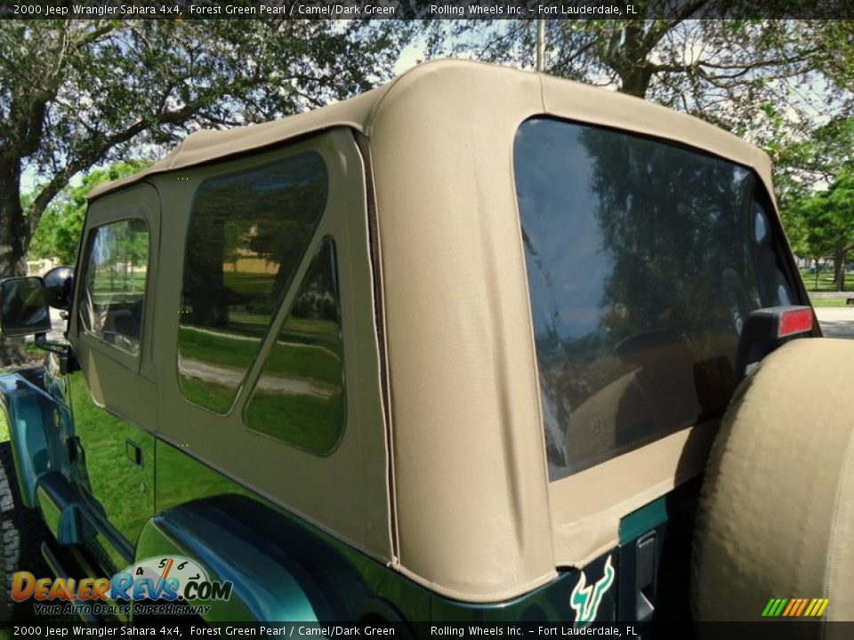2000 Jeep Wrangler Sahara 4x4 Forest Green Pearl / Camel/Dark Green Photo #25