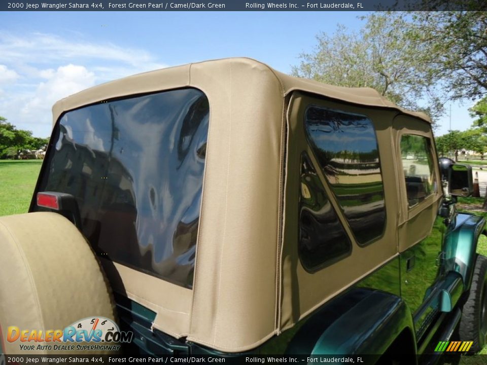 2000 Jeep Wrangler Sahara 4x4 Forest Green Pearl / Camel/Dark Green Photo #26