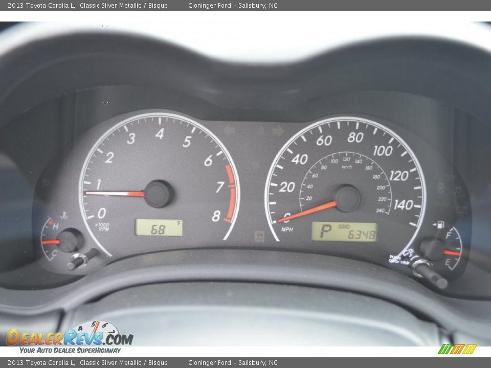 2013 Toyota Corolla L Classic Silver Metallic / Bisque Photo #26