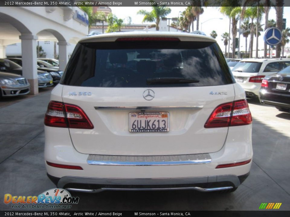 2012 Mercedes-Benz ML 350 4Matic Arctic White / Almond Beige Photo #3