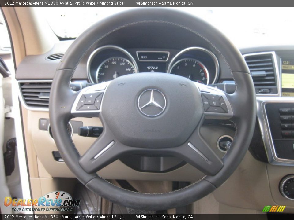 2012 Mercedes-Benz ML 350 4Matic Arctic White / Almond Beige Photo #11