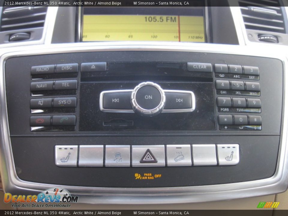 2012 Mercedes-Benz ML 350 4Matic Arctic White / Almond Beige Photo #13
