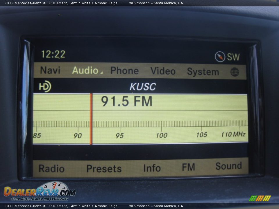 2012 Mercedes-Benz ML 350 4Matic Arctic White / Almond Beige Photo #15