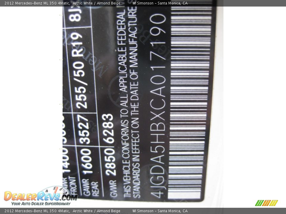 2012 Mercedes-Benz ML 350 4Matic Arctic White / Almond Beige Photo #25