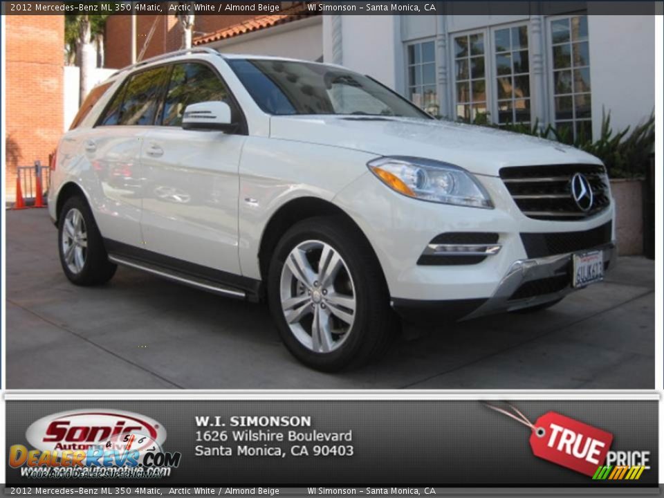2012 Mercedes-Benz ML 350 4Matic Arctic White / Almond Beige Photo #26