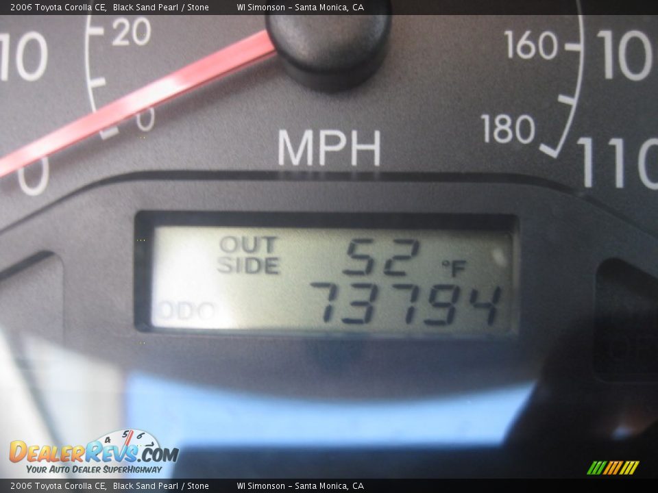 2006 Toyota Corolla CE Black Sand Pearl / Stone Photo #10