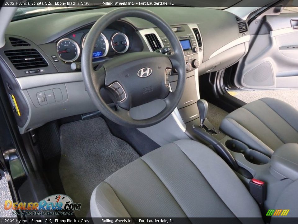 2009 Hyundai Sonata GLS Ebony Black / Gray Photo #7