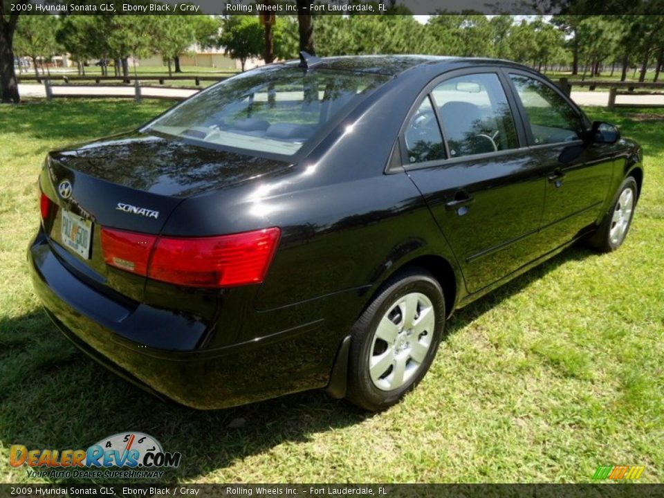 2009 Hyundai Sonata GLS Ebony Black / Gray Photo #33