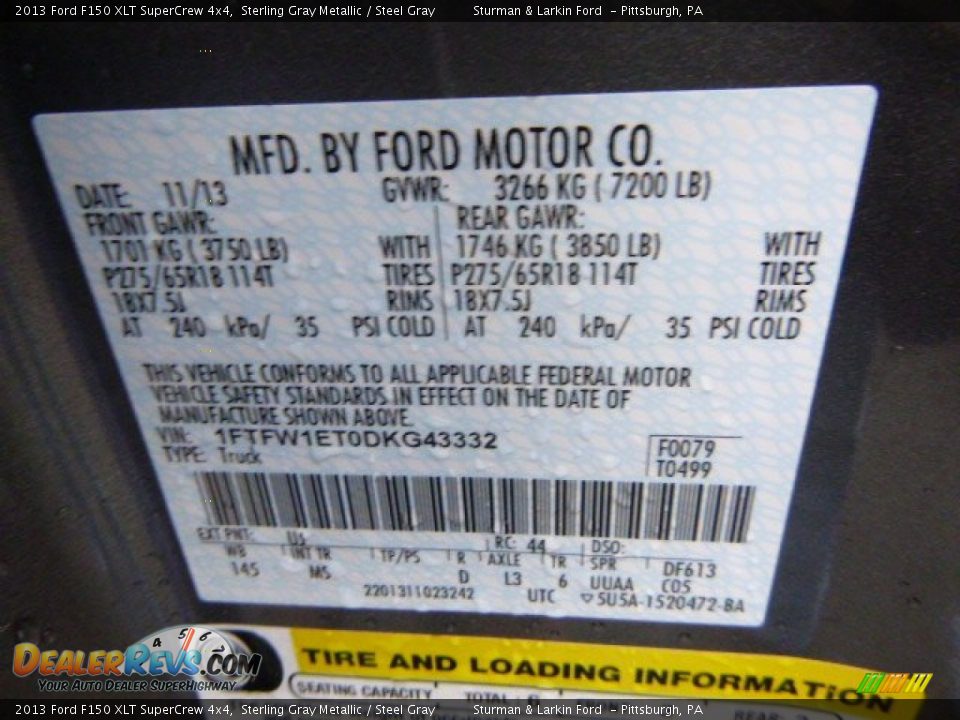 2013 Ford F150 XLT SuperCrew 4x4 Sterling Gray Metallic / Steel Gray Photo #14