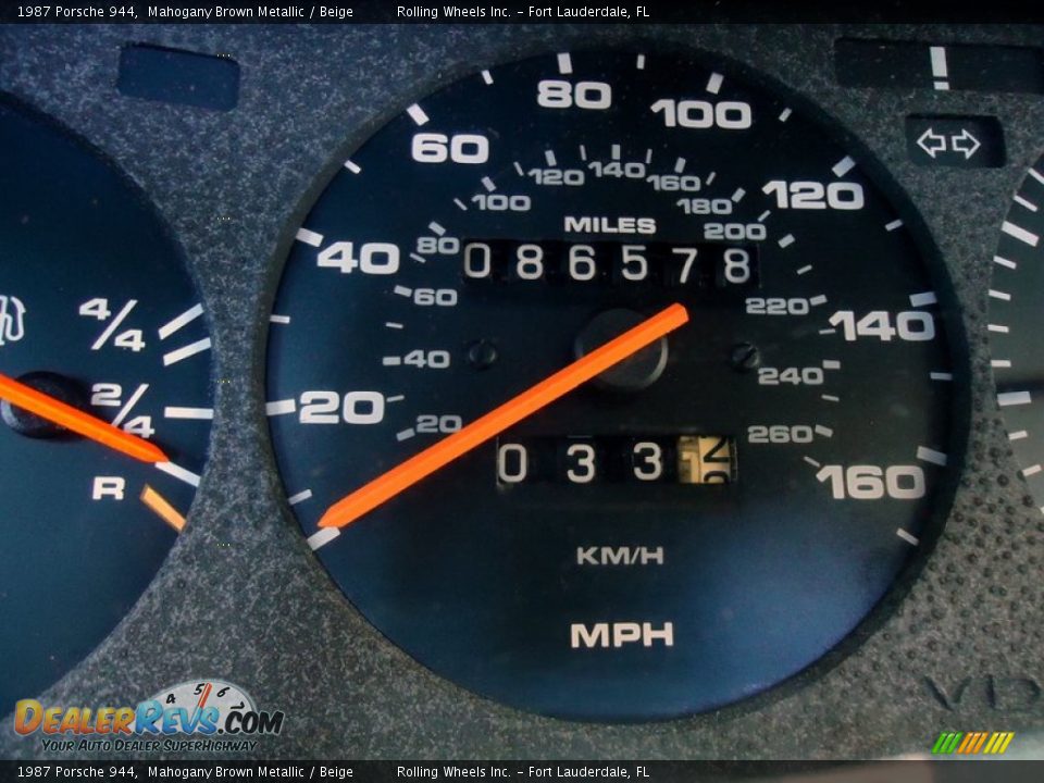 1987 Porsche 944 Mahogany Brown Metallic / Beige Photo #16