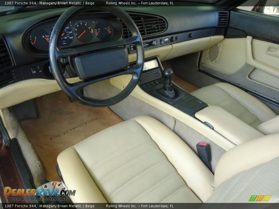1987 Porsche 944 Mahogany Brown Metallic / Beige Photo #25