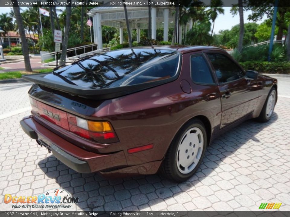 1987 Porsche 944 Mahogany Brown Metallic / Beige Photo #26