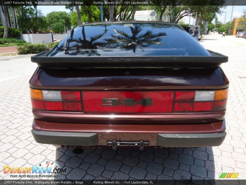 1987 Porsche 944 Mahogany Brown Metallic / Beige Photo #27
