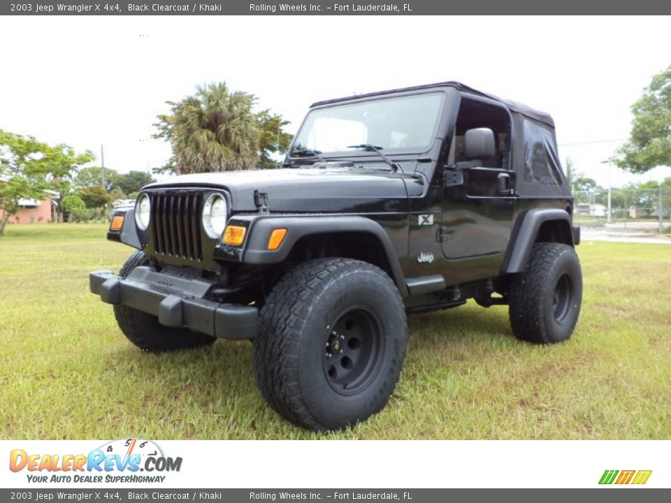 2003 Jeep Wrangler X 4x4 Black Clearcoat / Khaki Photo #1