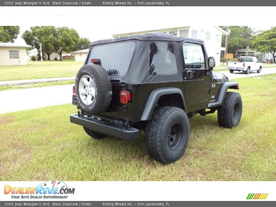 2003 Jeep Wrangler X 4x4 Black Clearcoat / Khaki Photo #4