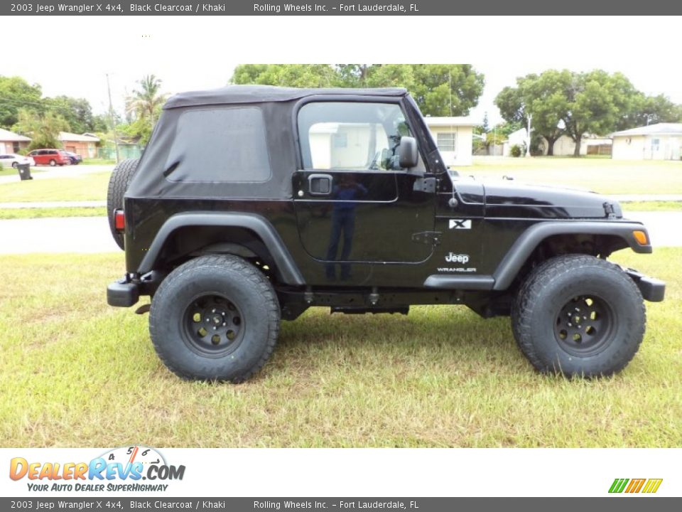 2003 Jeep Wrangler X 4x4 Black Clearcoat / Khaki Photo #5