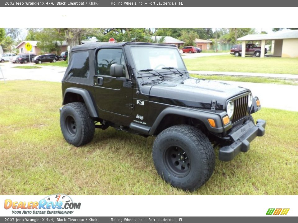 2003 Jeep Wrangler X 4x4 Black Clearcoat / Khaki Photo #6