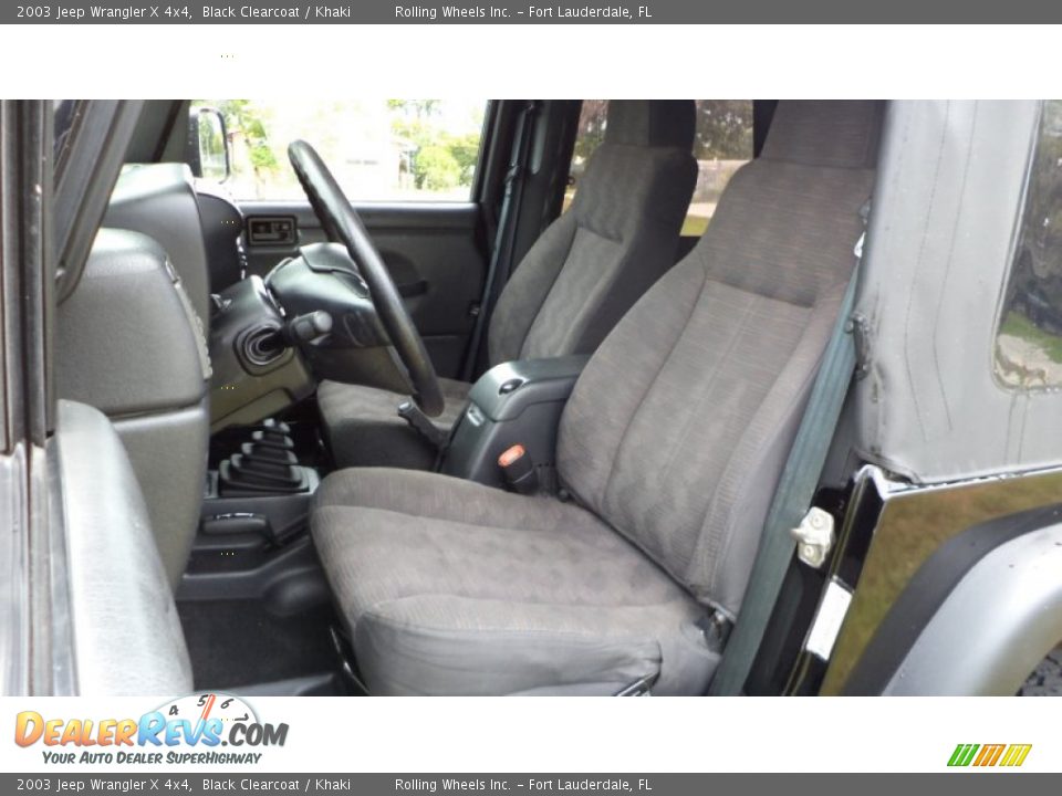 2003 Jeep Wrangler X 4x4 Black Clearcoat / Khaki Photo #9