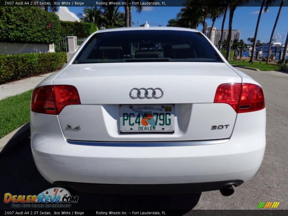 2007 Audi A4 2.0T Sedan Ibis White / Beige Photo #7