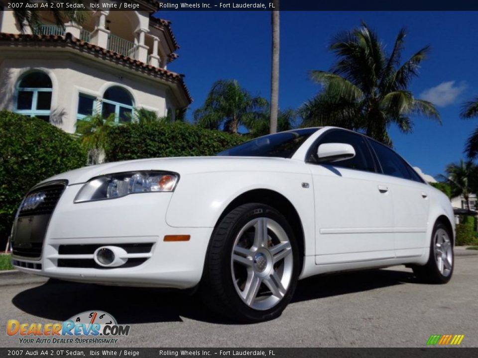 2007 Audi A4 2.0T Sedan Ibis White / Beige Photo #24