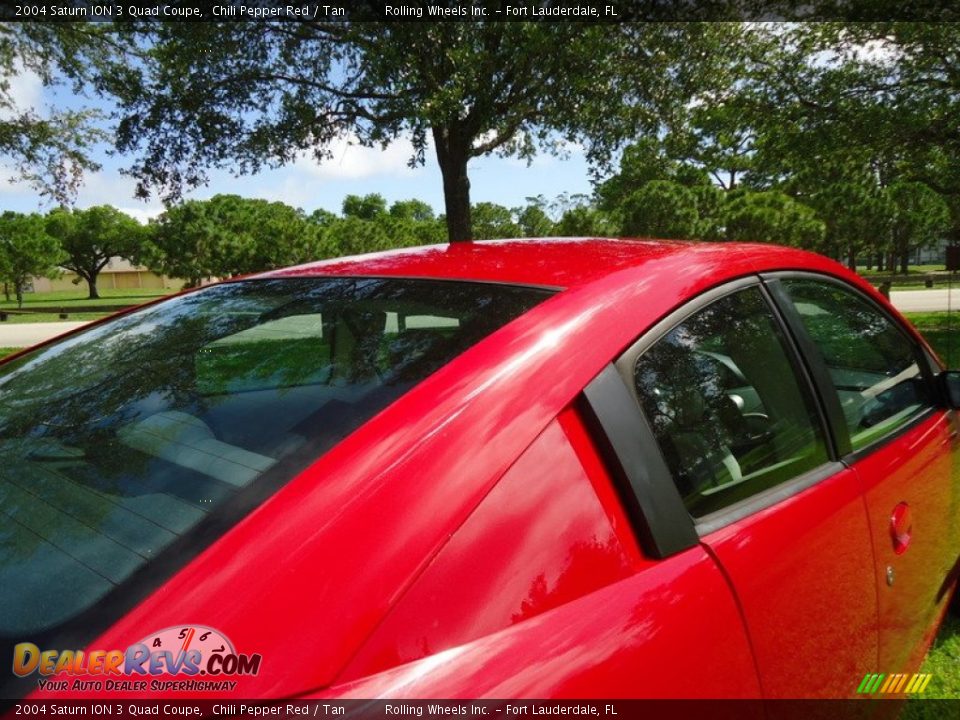 2004 Saturn ION 3 Quad Coupe Chili Pepper Red / Tan Photo #28