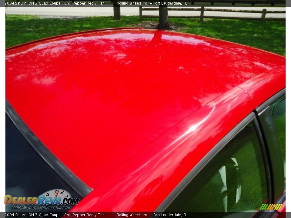 2004 Saturn ION 3 Quad Coupe Chili Pepper Red / Tan Photo #30