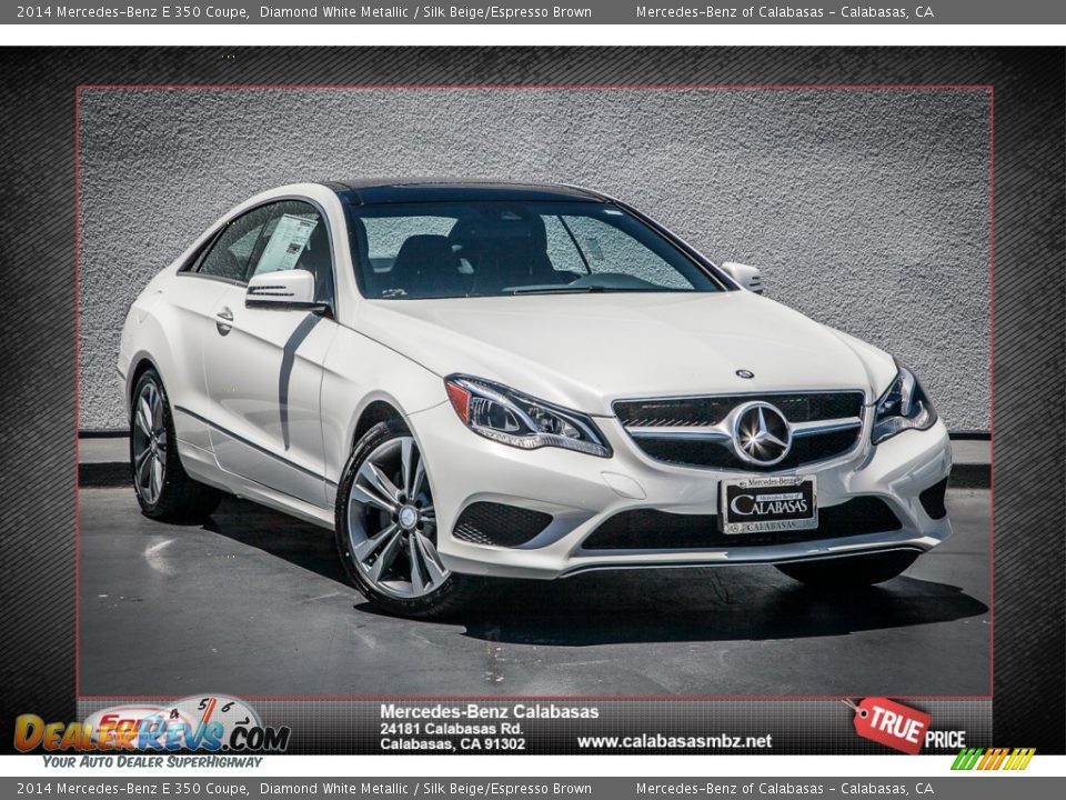 2014 Mercedes-Benz E 350 Coupe Diamond White Metallic / Silk Beige/Espresso Brown Photo #1