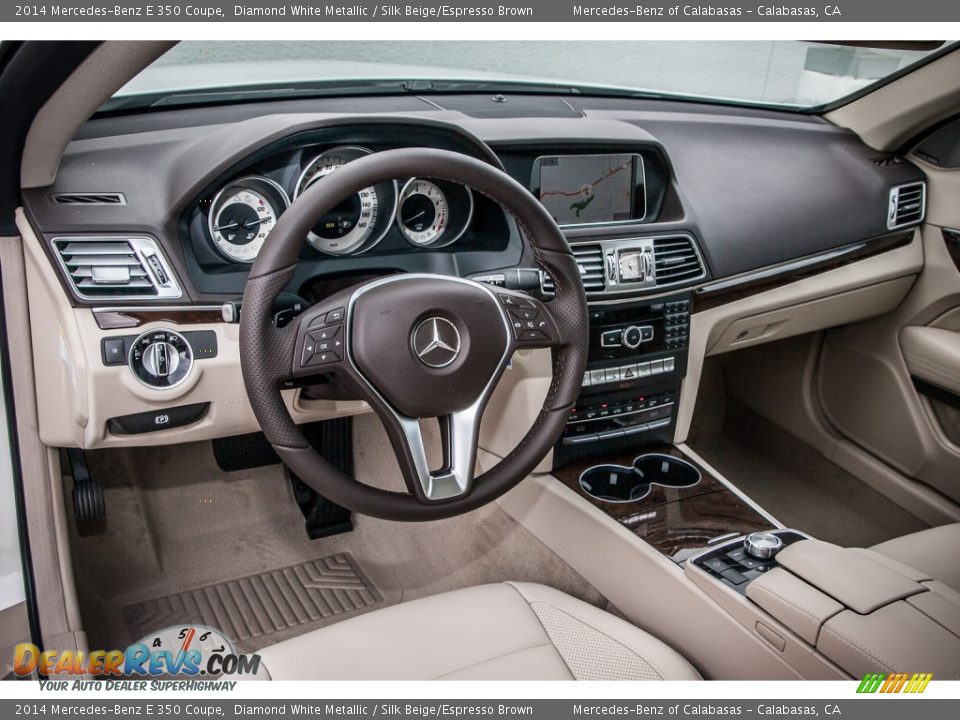 2014 Mercedes-Benz E 350 Coupe Diamond White Metallic / Silk Beige/Espresso Brown Photo #5