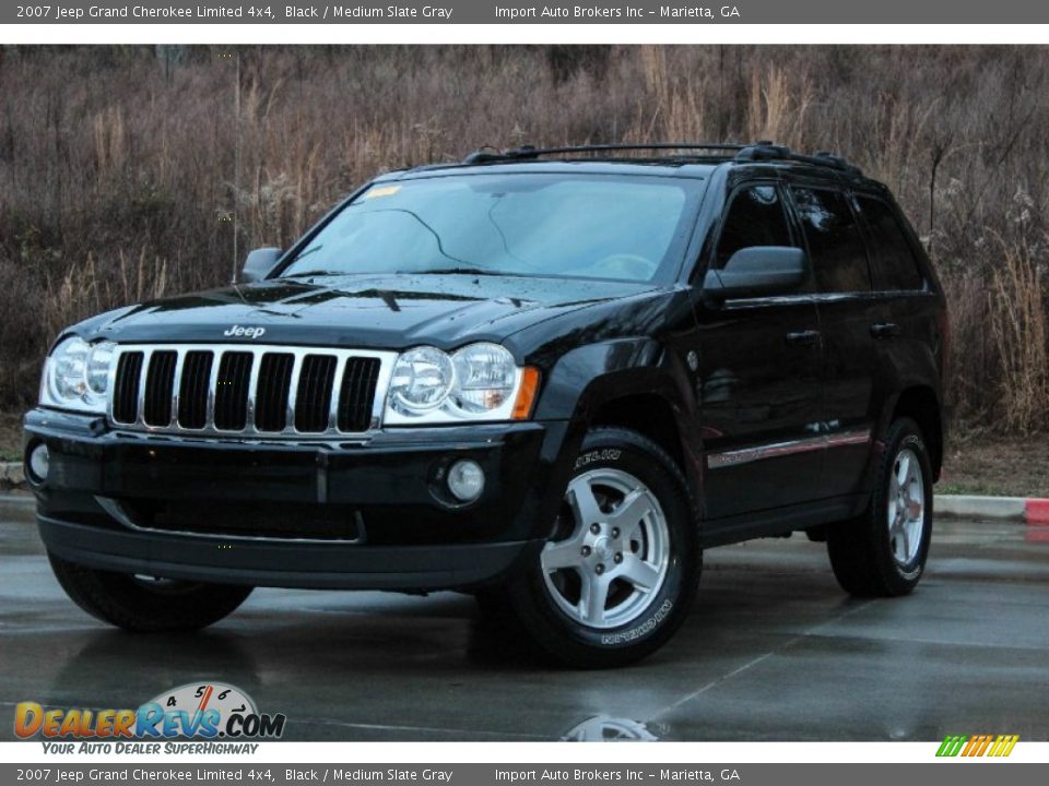 2007 Jeep Grand Cherokee Limited 4x4 Black / Medium Slate Gray Photo #2