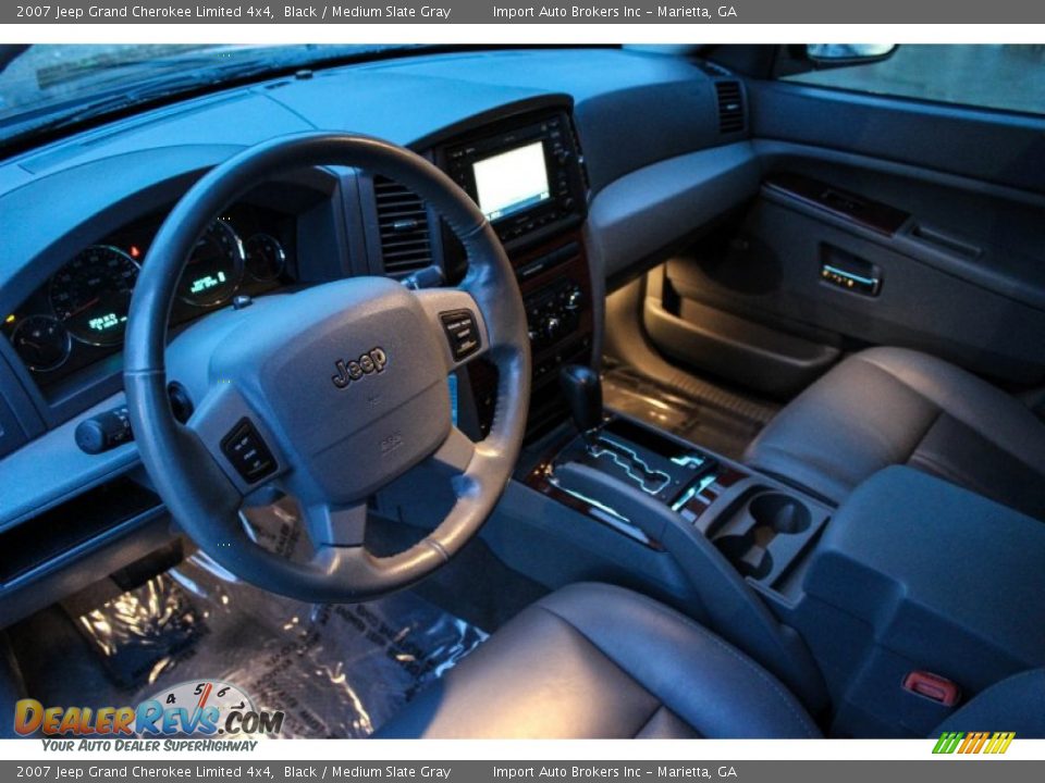 2007 Jeep Grand Cherokee Limited 4x4 Black / Medium Slate Gray Photo #14