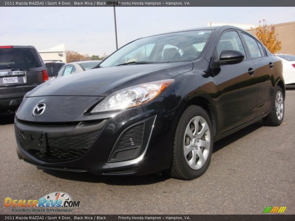 2011 Mazda MAZDA3 i Sport 4 Door Black Mica / Black Photo #1
