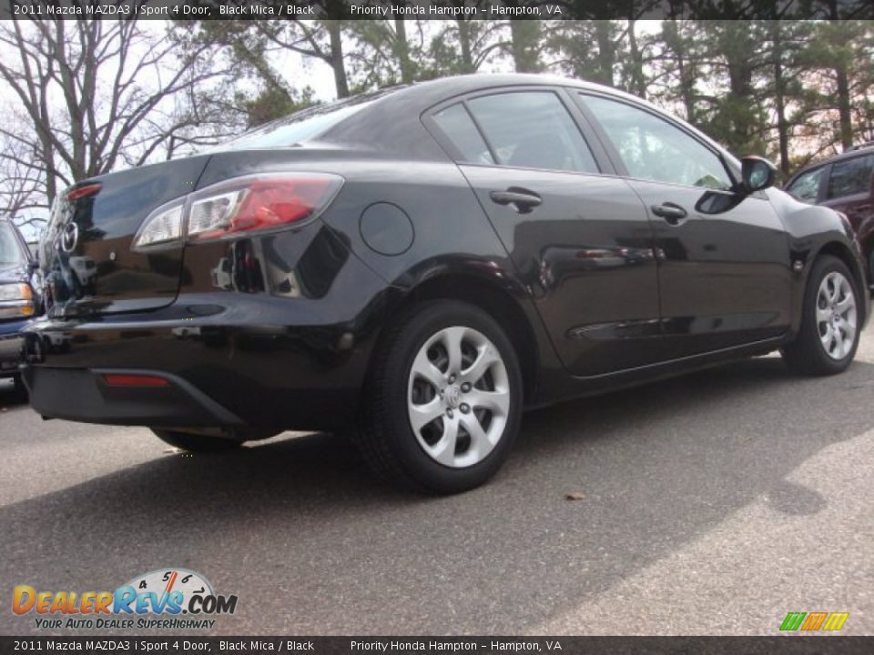 2011 Mazda MAZDA3 i Sport 4 Door Black Mica / Black Photo #6