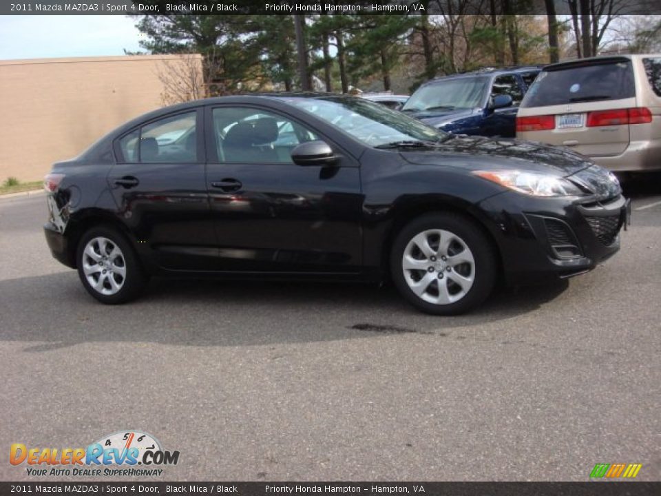 2011 Mazda MAZDA3 i Sport 4 Door Black Mica / Black Photo #7