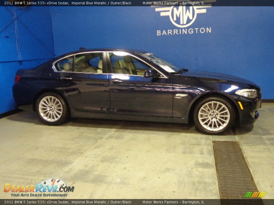 2012 BMW 5 Series 535i xDrive Sedan Imperial Blue Metallic / Oyster/Black Photo #4
