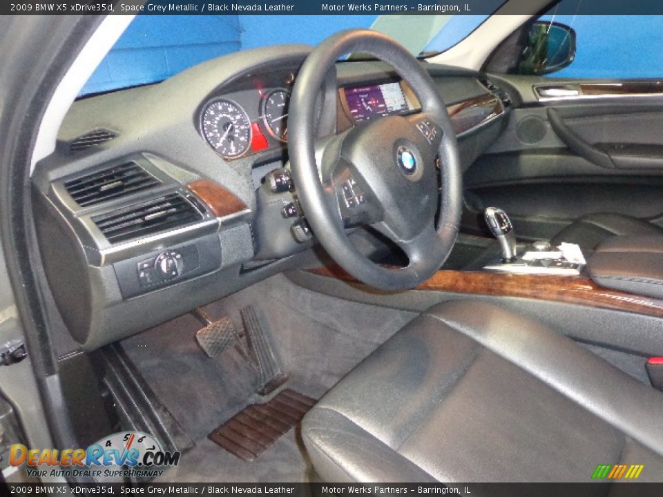 2009 BMW X5 xDrive35d Space Grey Metallic / Black Nevada Leather Photo #15