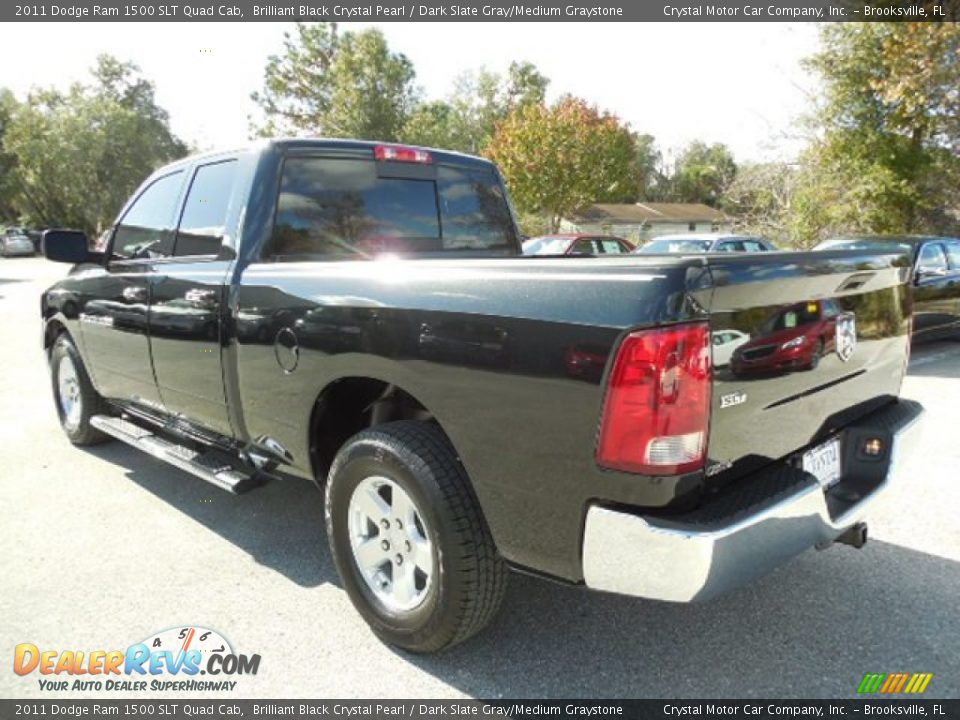 2011 Dodge Ram 1500 SLT Quad Cab Brilliant Black Crystal Pearl / Dark Slate Gray/Medium Graystone Photo #3