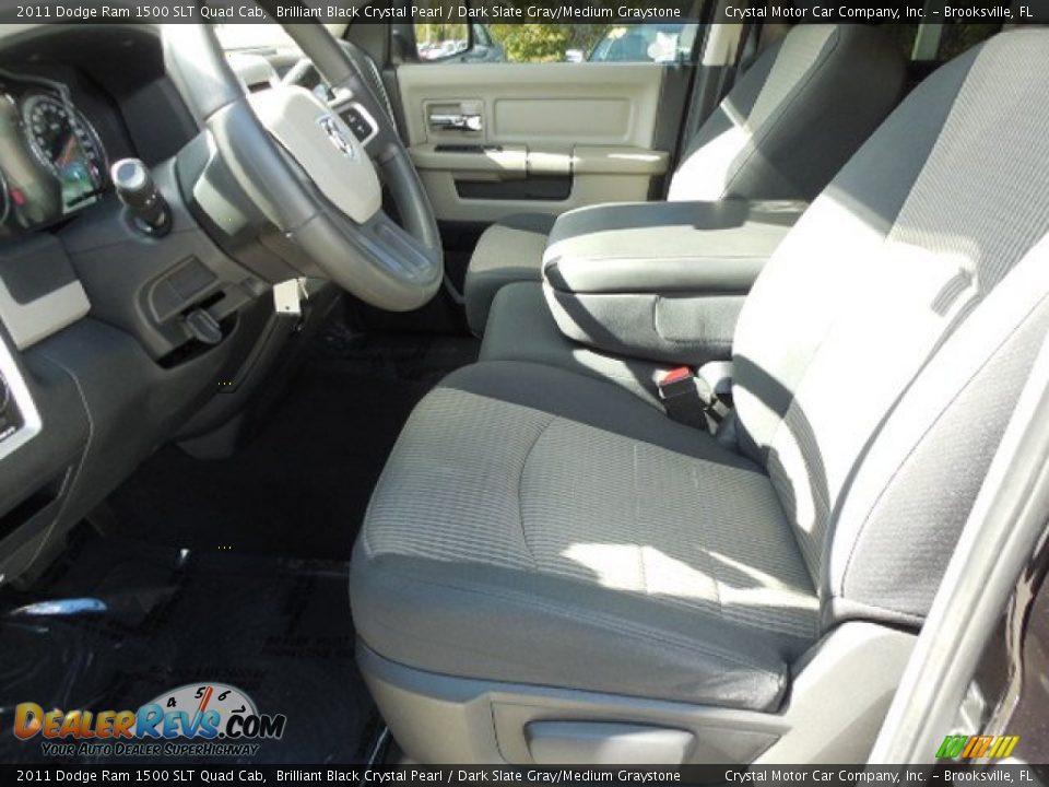 2011 Dodge Ram 1500 SLT Quad Cab Brilliant Black Crystal Pearl / Dark Slate Gray/Medium Graystone Photo #4