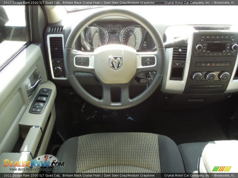 2011 Dodge Ram 1500 SLT Quad Cab Brilliant Black Crystal Pearl / Dark Slate Gray/Medium Graystone Photo #6