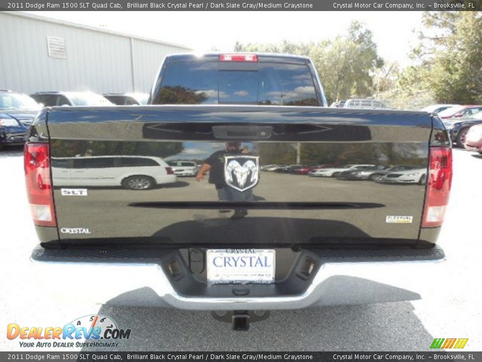 2011 Dodge Ram 1500 SLT Quad Cab Brilliant Black Crystal Pearl / Dark Slate Gray/Medium Graystone Photo #7
