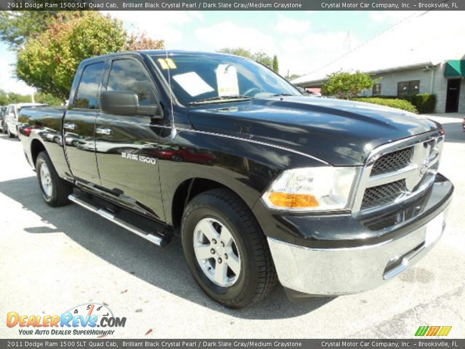 2011 Dodge Ram 1500 SLT Quad Cab Brilliant Black Crystal Pearl / Dark Slate Gray/Medium Graystone Photo #10