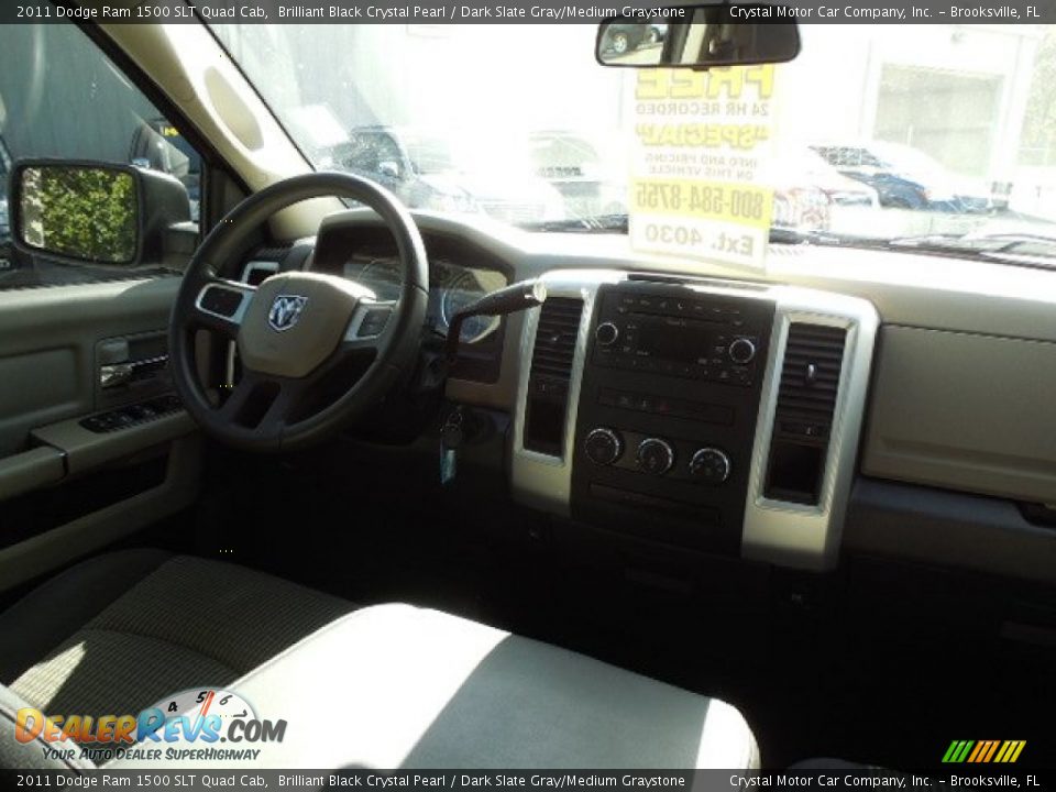 2011 Dodge Ram 1500 SLT Quad Cab Brilliant Black Crystal Pearl / Dark Slate Gray/Medium Graystone Photo #11