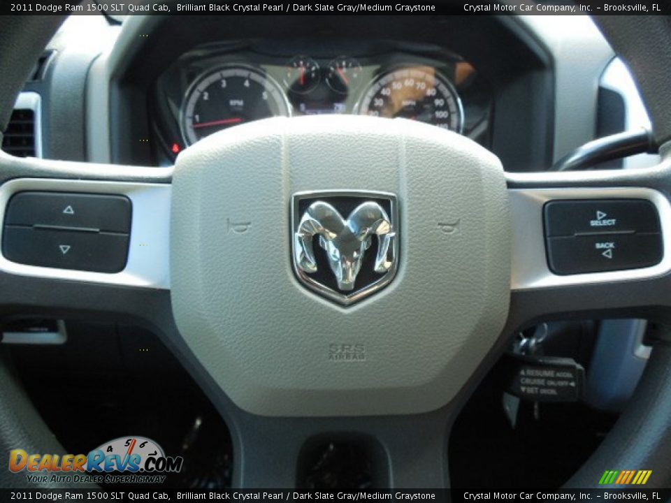 2011 Dodge Ram 1500 SLT Quad Cab Brilliant Black Crystal Pearl / Dark Slate Gray/Medium Graystone Photo #21